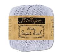 Frida's Wollhaus Scheepjes 50 g Maxi Sugar Rush Häkelgarn Filethäkeln Baumwolle 87 Farben (399 | Lilac Mist)