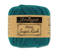 Frida's Wollhaus Scheepjes 50 g Maxi Sugar Rush Häkelgarn Filethäkeln Baumwolle 87 Farben (401 | Dark Teal)