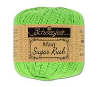 Frida's Wollhaus Scheepjes 50 g Maxi Sugar Rush Häkelgarn Filethäkeln Baumwolle 87 Farben (513 | Spring Green)