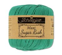 Frida's Wollhaus Scheepjes 50 g Maxi Sugar Rush Häkelgarn Filethäkeln Baumwolle 87 Farben (514 | Jade)