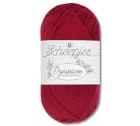 Frida's Wollhaus Scheepjes 50 g Organicon 100% Baumwolle Stricken Häkeln Wolle Garn Amigurumi 70 Farben (243 | Cherry Jam)