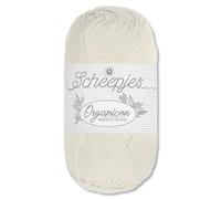 Frida's Wollhaus Scheepjes 50 g Organicon 100% Baumwolle Stricken Häkeln Wolle Garn Amigurumi 70 Farben (202 | Soft Cloud)