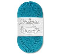 Frida's Wollhaus Scheepjes 50 g Organicon 100% Baumwolle Stricken Häkeln Wolle Garn Amigurumi 70 Farben (263 | Deep Azure)