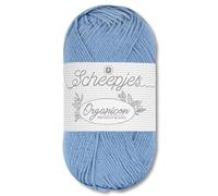 Frida's Wollhaus Scheepjes 50 g Organicon 100% Baumwolle Stricken Häkeln Wolle Garn Amigurumi 70 Farben (254 | Steel Blue)