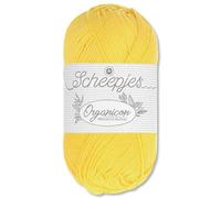 Frida's Wollhaus Scheepjes 50 g Organicon 100% Baumwolle Stricken Häkeln Wolle Garn Amigurumi 70 Farben (211 | Gentle Primrose)