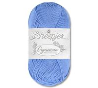 Frida's Wollhaus Scheepjes 50 g Organicon 100% Baumwolle Stricken Häkeln Wolle Garn Amigurumi 70 Farben (253 | Cornflower)