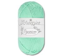 Frida's Wollhaus Scheepjes 50 g Organicon 100% Baumwolle Stricken Häkeln Wolle Garn Amigurumi 70 Farben (229 | Spearmint)