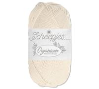 Frida's Wollhaus Scheepjes 50 g Organicon 100% Baumwolle Stricken Häkeln Wolle Garn Amigurumi 70 Farben (200 | Clouded Crystal)