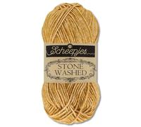 Frida's Wollhaus Scheepjes 50 g Stone Washed Stricken Häkeln seidenweich Wolle Garn 36 Farben (809 | Yellow Jasper)
