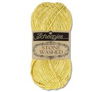 Frida's Wollhaus Scheepjes 50 g Stone Washed Stricken Häkeln seidenweich Wolle Garn 36 Farben (812 | Lemon Quartz)