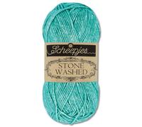 Frida's Wollhaus Scheepjes 50 g Stone Washed Stricken Häkeln seidenweich Wolle Garn 36 Farben (815 | Green Agate)