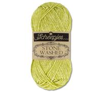 Frida's Wollhaus Scheepjes 50 g Stone Washed Stricken Häkeln seidenweich Wolle Garn 36 Farben (827 | Peridot)