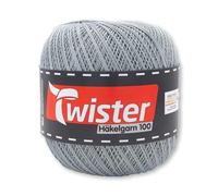 Frida's Wollhaus Twister 100 g Häkelgarn 100 Baumwolle mercerisiert gekämmt gasiert 18 Farben (12 | Silber)