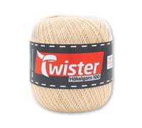Frida's Wollhaus Twister 100 g Häkelgarn 100 Baumwolle mercerisiert gekämmt gasiert 18 Farben (20 | Natur)