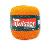 Frida's Wollhaus Twister 100 g Häkelgarn 100 Baumwolle mercerisiert gekämmt gasiert 18 Farben (28 | Orange)