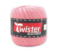 Frida's Wollhaus Twister 100 g Häkelgarn 100 Baumwolle mercerisiert gekämmt gasiert 18 Farben (30 | Rosa)