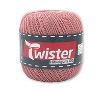 Frida's Wollhaus Twister 100 g Häkelgarn 100 Baumwolle mercerisiert gekämmt gasiert 18 Farben (33 | Altrosa)