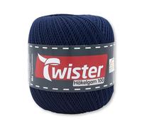Frida's Wollhaus Twister 100 g Häkelgarn 100 Baumwolle mercerisiert gekämmt gasiert 18 Farben (59 | Marine)