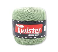 Frida's Wollhaus Twister 100 g Häkelgarn 100 Baumwolle mercerisiert gekämmt gasiert 18 Farben (72 | Lindgrün)