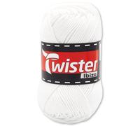 Frida's Wollhaus Twister 50 g Ibiza Uni Baumwolle Stricken Häkeln Sommergarn Babygarn 24 Farben (10 | Weiß)