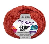 Frida's Wollhaus Woolly Hugs 100 g Merino Silk Socks Sockenwolle Sockengarn Strümpfe 15 Farben (227 | Ziegel)