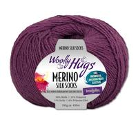 Frida's Wollhaus Woolly Hugs 100 g Merino Silk Socks Sockenwolle Sockengarn Strümpfe 15 Farben (247 | Pflaume)