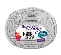 Frida's Wollhaus Woolly Hugs 100 g Merino Silk Socks Sockenwolle Sockengarn Strümpfe 15 Farben (291 | Hellgrau)