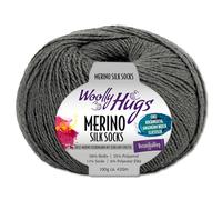 Frida's Wollhaus Woolly Hugs 100 g Merino Silk Socks Sockenwolle Sockengarn Strümpfe 15 Farben (295 | Mittelgrau)