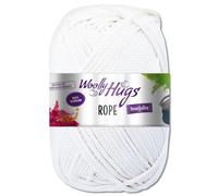 Frida's Wollhaus Woolly Hugs 200 g Rope Polyester Textilgarn Wolle Tasche mit Anleitung 13 Farben (01 | Weiß)