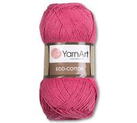Frida's Wollhaus YarnArt 100 g Eco-Cotton Stricken Häkeln Baumwolle Garn Amigurumi 20 Farben (775 | Fuchsia | 8681338515767)