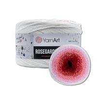 Frida's Wollhaus YarnArt 250 g = 1000 m Rosegarden Bobbel Farbverlaufsgarn Wolle 26 Farben (304 | Weiß-Rosa-Dunkelrot)