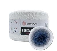 Frida's Wollhaus YarnArt 250 g = 1000 m Rosegarden Bobbel Farbverlaufsgarn Wolle 26 Farben (306 | Weiß-Graublau-Blau)