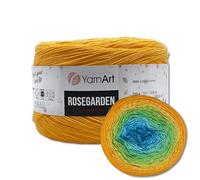 Frida's Wollhaus YarnArt 250 g = 1000 m Rosegarden Bobbel Farbverlaufsgarn Wolle 26 Farben (310 | Gelb-Grün-Blau)