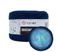 Frida's Wollhaus YarnArt 250 g = 1000 m Rosegarden Bobbel Farbverlaufsgarn Wolle 26 Farben (318 | Blau-Hellblau-Babyblau-Weiß)