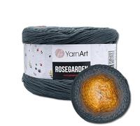 Frida's Wollhaus YarnArt 250 g = 1000 m Rosegarden Bobbel Farbverlaufsgarn Wolle 26 Farben (326 | Dunkelgrau-Hellgrau-Orange-Weiß)