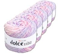 Frida's Wollhaus YarnArt 5 x 150 g Dolce Vita Chenille Farbverlauf Stricken Häkeln Wolle Garn samtig flauschig (3403)