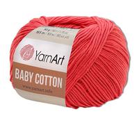 Frida's Wollhaus YarnArt 50 g Baby Cotton Wolle Baumwolle Acryl Häkelgarn Strickgarn 55 Farben (423 | Melone)