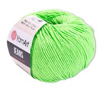 Frida's Wollhaus YarnArt 50 g Jeans Stricken Häkeln Amigurumi Babywolle Pastellfarben 63 Farben (60 | Apfelgrün)