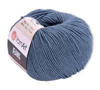 Frida's Wollhaus YarnArt 50 g Jeans Stricken Häkeln Amigurumi Babywolle Pastellfarben 63 Farben (68 | Blaugrau)