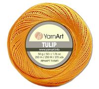 Frida's Wollhaus YarnArt 50 g Tulip Häkelgarn Filetgarn Mikrofaser glänzend seidig 49 Farben (431 | Orange)