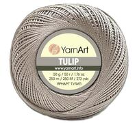 Frida's Wollhaus YarnArt 50 g Tulip Häkelgarn Filetgarn Mikrofaser glänzend seidig 49 Farben (438 | Beige)