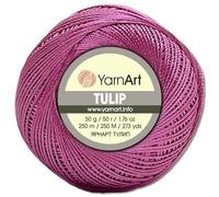 Frida's Wollhaus YarnArt 50 g Tulip Häkelgarn Filetgarn Mikrofaser glänzend seidig 49 Farben (467 | Purpur)