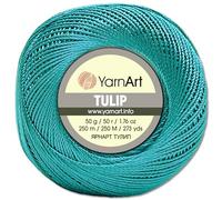 Frida's Wollhaus YarnArt 50 g Tulip Häkelgarn Filetgarn Mikrofaser glänzend seidig 49 Farben (480 | Türkis)