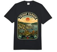 Friday Harbor Washington Vintage Reisen auf die San Juan-Inseln Comfort Colors Adult Heavyweight T-Shirt