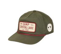 Friday The 13th Camp Crystal Lake Badge Green Retro Opa Snapback Hat