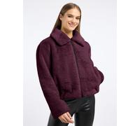 Blouson FRIEDA & FREDDIES "Fake Fur Jacket / Xavy", Damen, Gr. 42, lila, 100% Polyester, unifarben, casual, regular fit, hoch geschlossener Ausschnitt, Langarm, Jacken (22657422-42) lila