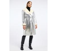Fellimitatmantel FRIEDA & FREDDIES "Fake Fur Coat / Airgirl", Damen, Gr. 38, anthrazit, 100% Polyester, unifarben, regular fit, V-Ausschnitt, Mäntel (89439625-38) anthrazit