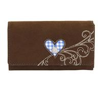 Friedrich Lederwaren Damen-Überschlagbörse Bavaria velvet braun/blau, 13004-5