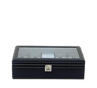 FrIEDrICH/23 Friedrich23 Uhrenkoffer - Uhrenkasten Carbon - Platz für 9 Uhren - Glasdeckel, integrierte LEDs, abschließbar