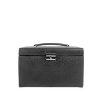 FrIEDrICH/23 Schmuckkoffer, Feinsynthetik, 24 x 15 x 16 cm, Rechteckig, Abschließbar, Mit Spiegel, Jolie 2.0, Kreuznarben-Optik, Schwarz, 23256-21
